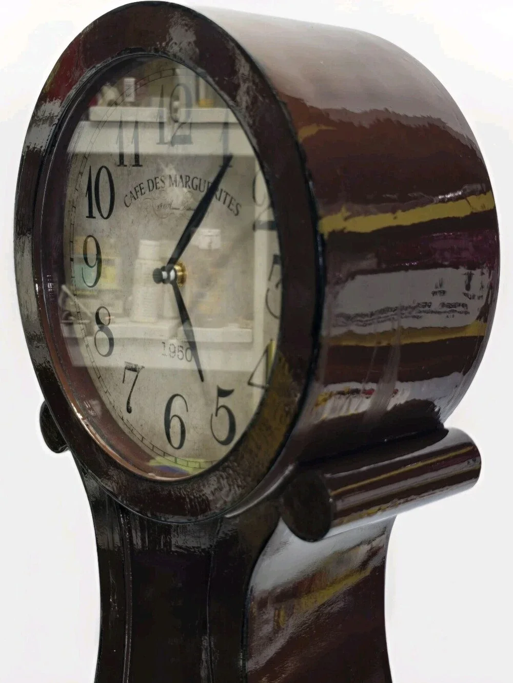 Cafe Des Marguerites Vintage Style Pendulum Wall Clock Quartz Mint Condition 23